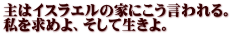 主はイスラエルの家にこう言われる。 私を求めよ、そして生きよ。